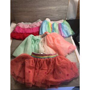 Set Of 4 Toddler Girls Tulle Skirts By Trolls Disney Minnie & Carters Sizes 2T